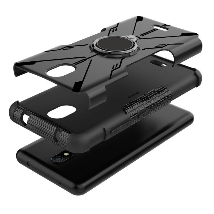 For Nokia C100 Armor Bear Shockproof PC + TPU Phone Case with Ring Holder