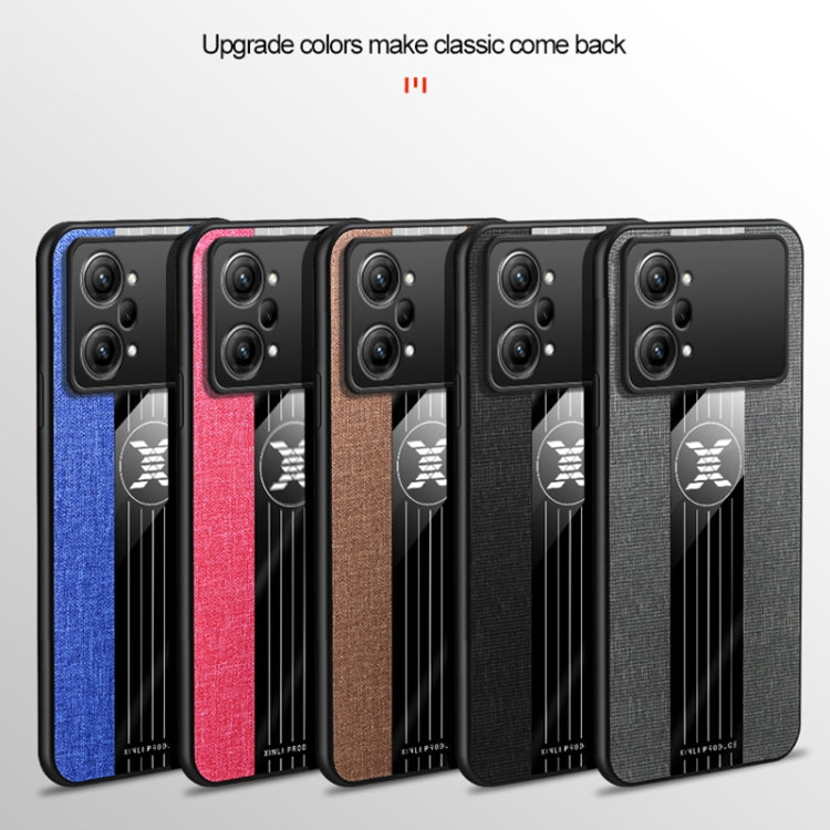 For OPPO K10 Pro XINLI Stitching Cloth Textue TPU Phone Case with Ring Holder