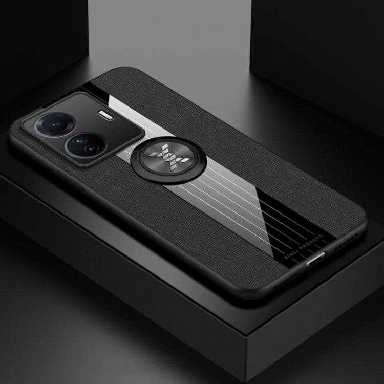 For vivo S15e XINLI Stitching Cloth Textue TPU Phone Case with Ring Holder