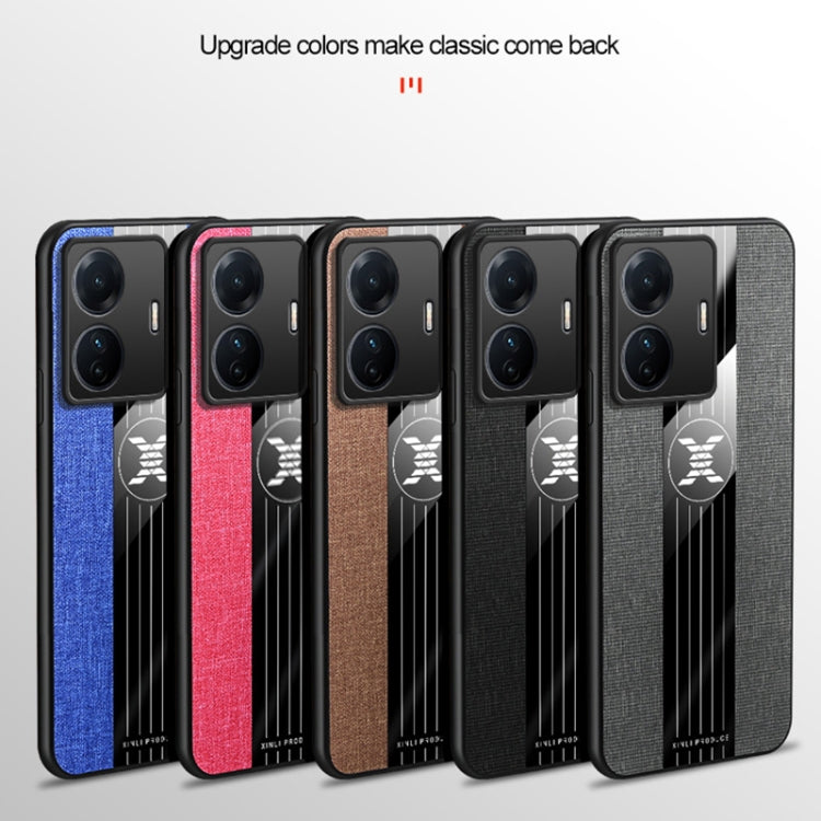 For vivo S15e XINLI Stitching Cloth Textue TPU Phone Case with Ring Holder