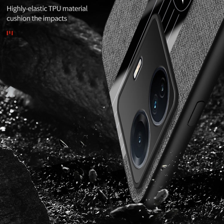 For vivo S15e XINLI Stitching Cloth Textue TPU Phone Case with Ring Holder