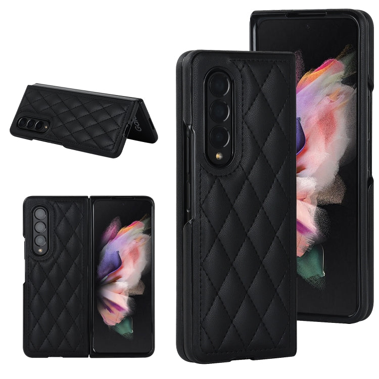 For Samsung Galaxy Z Fold4 Rhombic Microfiber Folding Phone Case