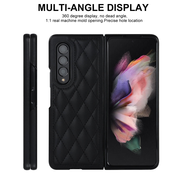 For Samsung Galaxy Z Fold4 Rhombic Microfiber Folding Phone Case