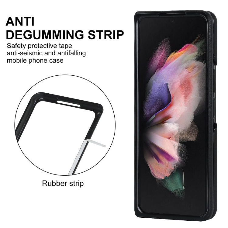 For Samsung Galaxy Z Fold4 Rhombic Microfiber Folding Phone Case
