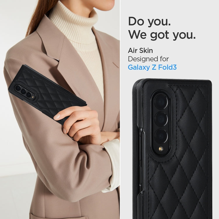For Samsung Galaxy Z Fold4 Rhombic Microfiber Folding Phone Case