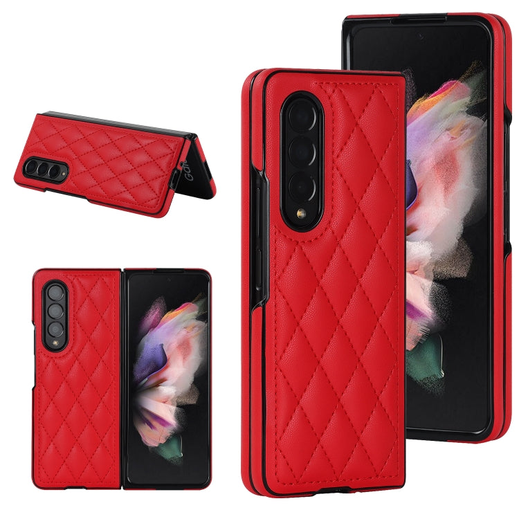 For Samsung Galaxy Z Fold4 Rhombic Microfiber Folding Phone Case