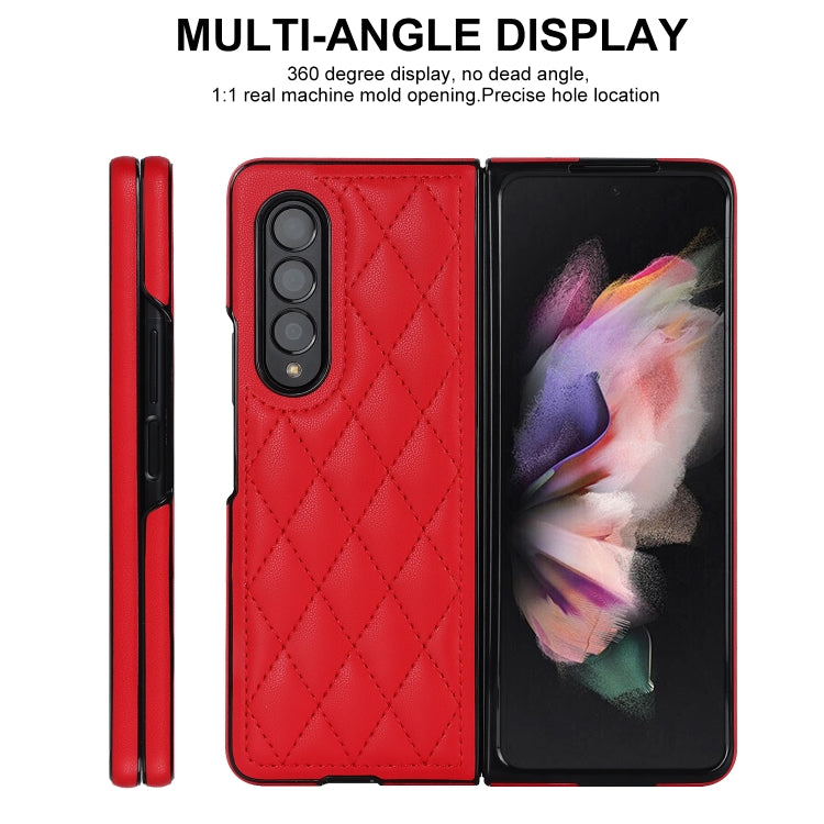 For Samsung Galaxy Z Fold4 Rhombic Microfiber Folding Phone Case