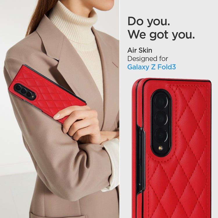 For Samsung Galaxy Z Fold4 Rhombic Microfiber Folding Phone Case