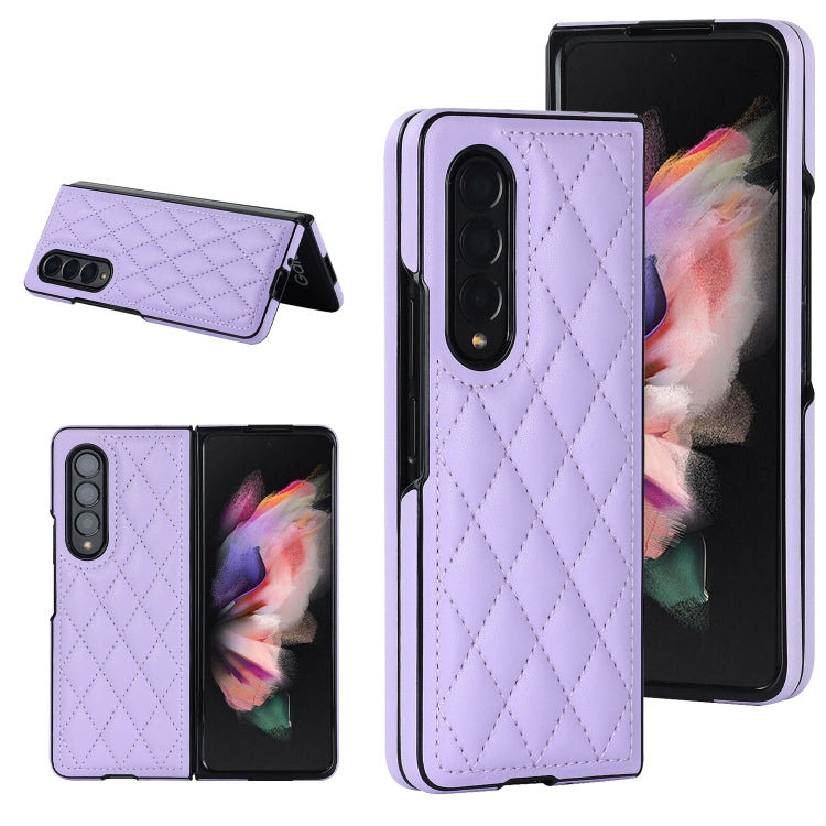For Samsung Galaxy Z Fold4 Rhombic Microfiber Folding Phone Case