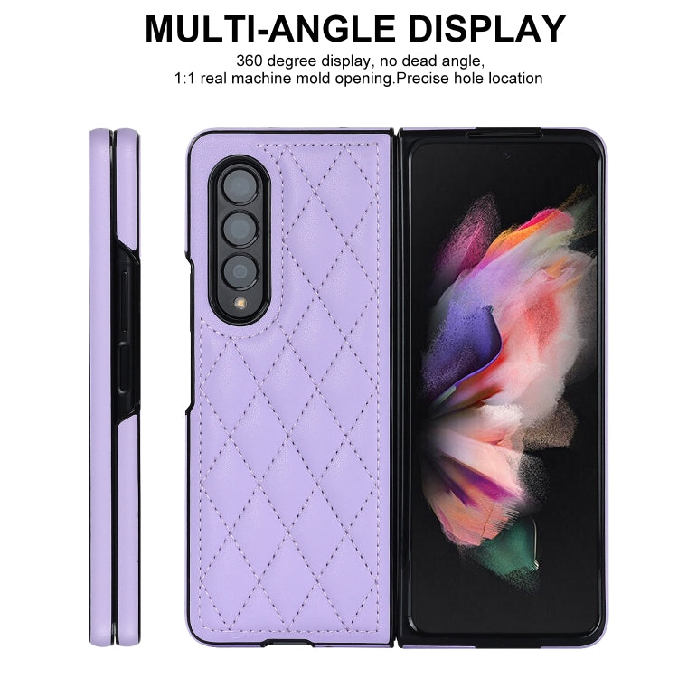 For Samsung Galaxy Z Fold4 Rhombic Microfiber Folding Phone Case