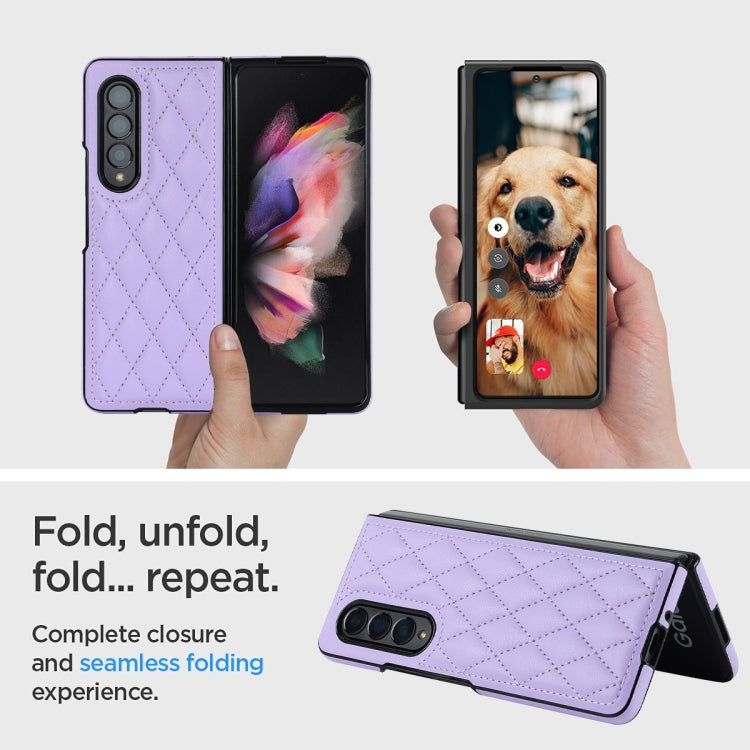 For Samsung Galaxy Z Fold4 Rhombic Microfiber Folding Phone Case