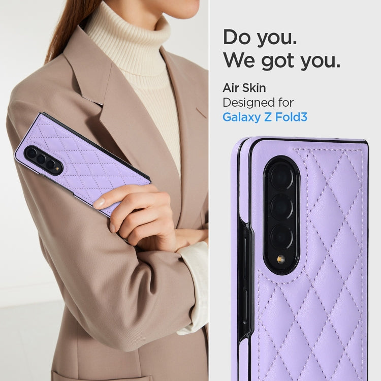 For Samsung Galaxy Z Fold4 Rhombic Microfiber Folding Phone Case