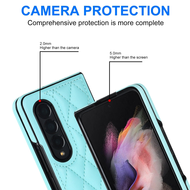 For Samsung Galaxy Z Fold4 Rhombic Microfiber Folding Phone Case