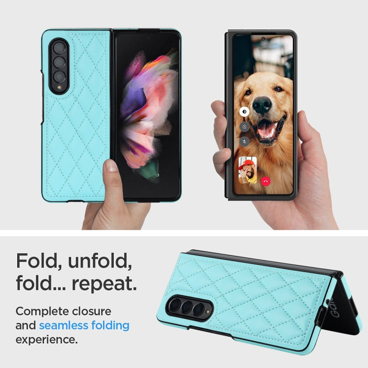 For Samsung Galaxy Z Fold4 Rhombic Microfiber Folding Phone Case