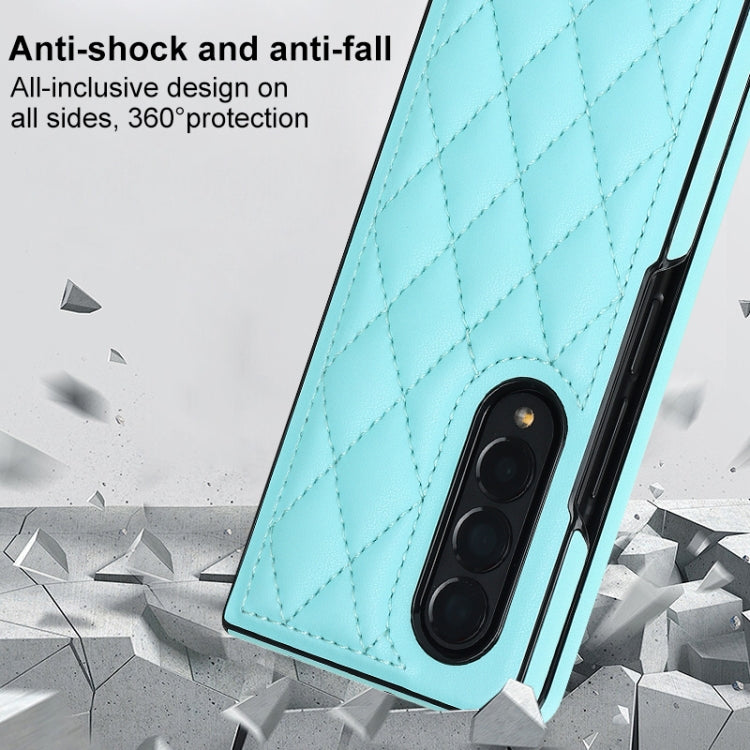 For Samsung Galaxy Z Fold4 Rhombic Microfiber Folding Phone Case