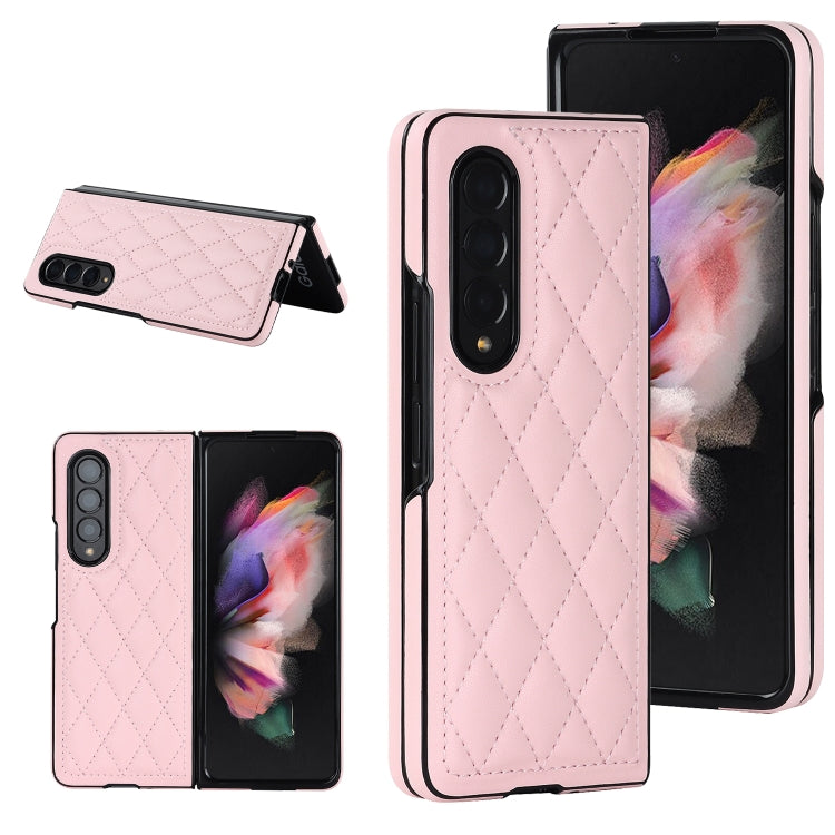 For Samsung Galaxy Z Fold4 Rhombic Microfiber Folding Phone Case
