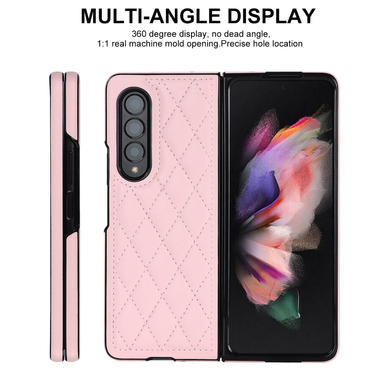 For Samsung Galaxy Z Fold4 Rhombic Microfiber Folding Phone Case