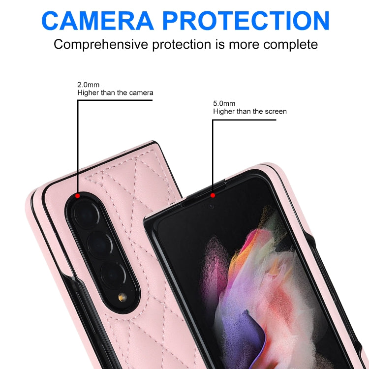 For Samsung Galaxy Z Fold4 Rhombic Microfiber Folding Phone Case