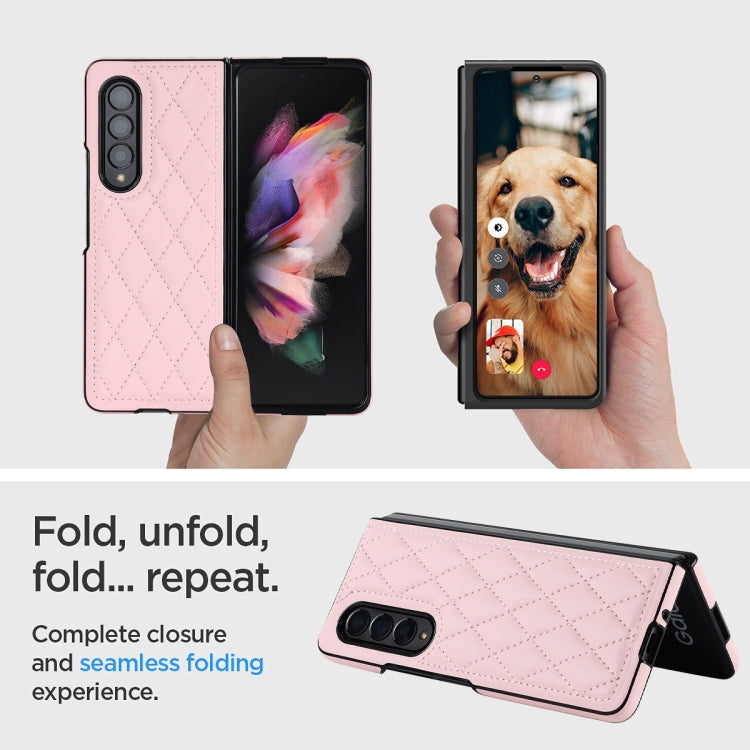 For Samsung Galaxy Z Fold4 Rhombic Microfiber Folding Phone Case