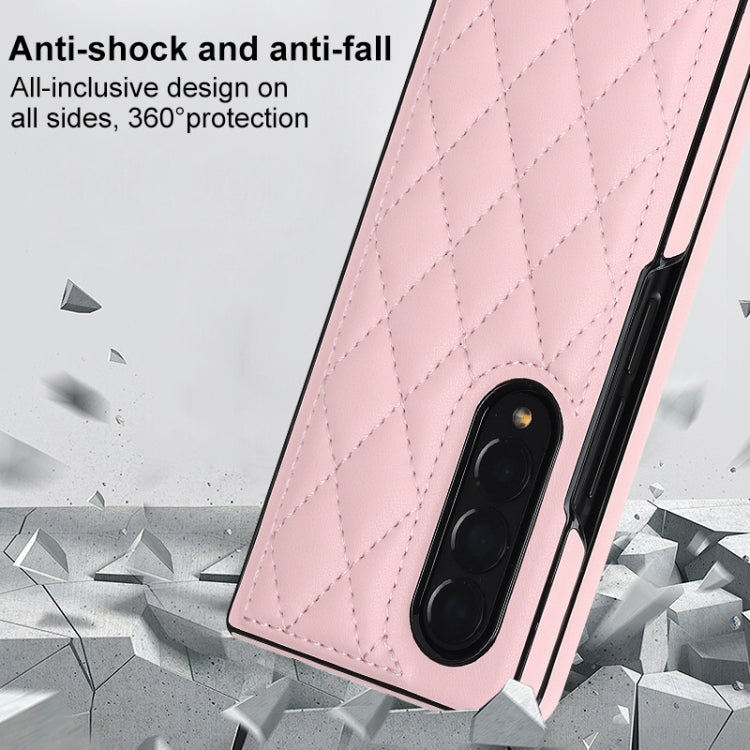For Samsung Galaxy Z Fold4 Rhombic Microfiber Folding Phone Case