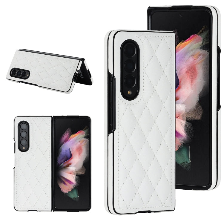 For Samsung Galaxy Z Fold4 Rhombic Microfiber Folding Phone Case