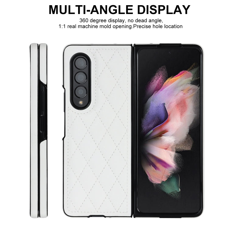 For Samsung Galaxy Z Fold4 Rhombic Microfiber Folding Phone Case