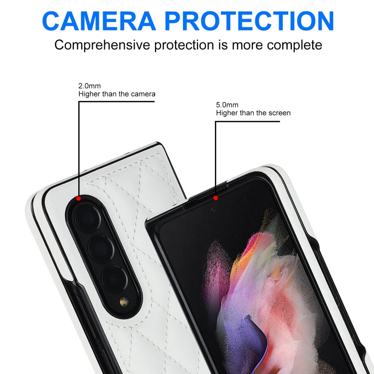 For Samsung Galaxy Z Fold4 Rhombic Microfiber Folding Phone Case