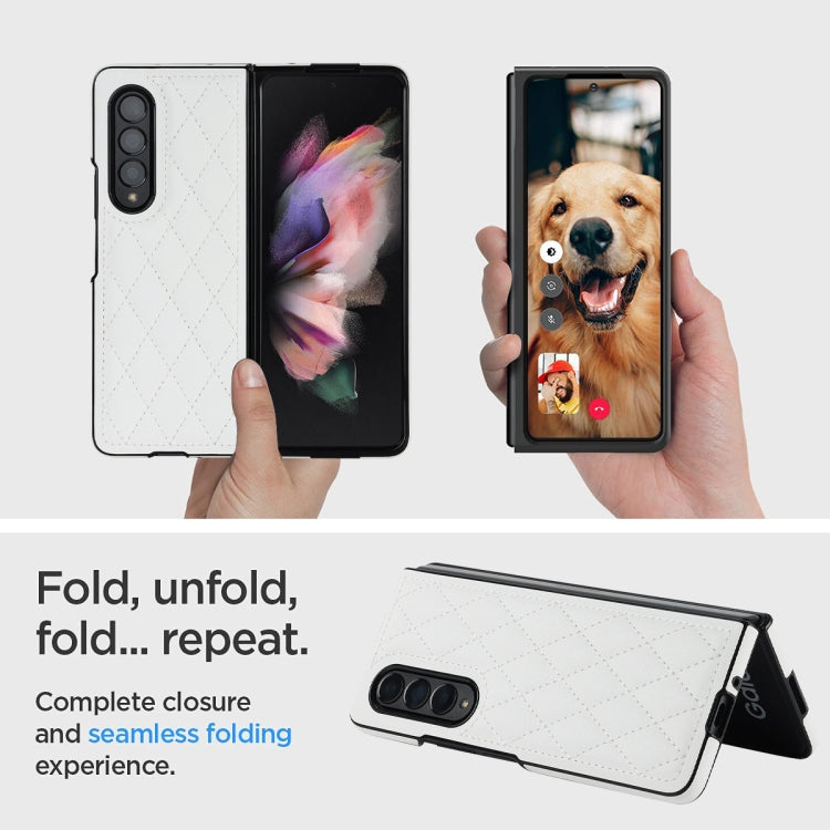For Samsung Galaxy Z Fold4 Rhombic Microfiber Folding Phone Case