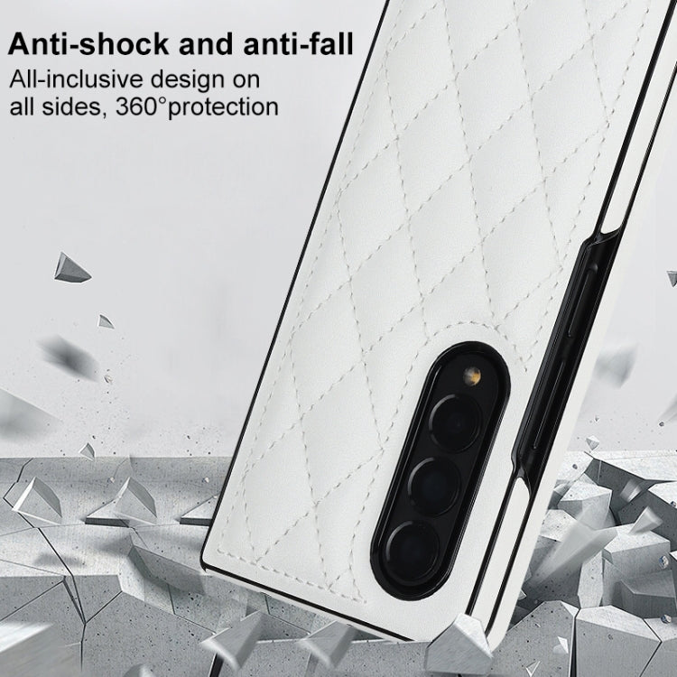 For Samsung Galaxy Z Fold4 Rhombic Microfiber Folding Phone Case