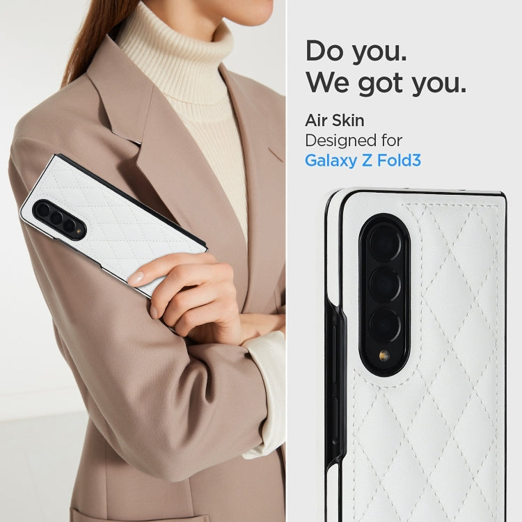 For Samsung Galaxy Z Fold4 Rhombic Microfiber Folding Phone Case