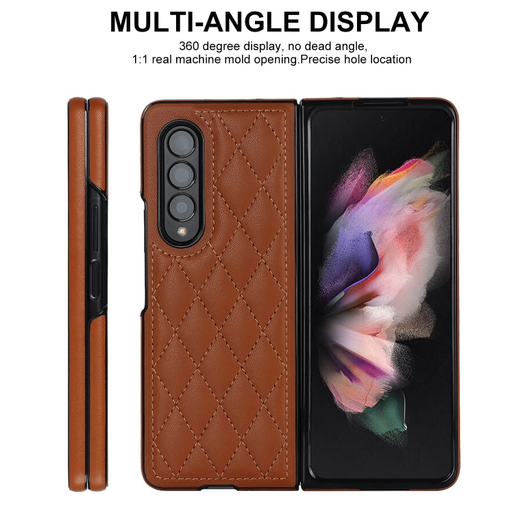 For Samsung Galaxy Z Fold4 Rhombic Microfiber Folding Phone Case