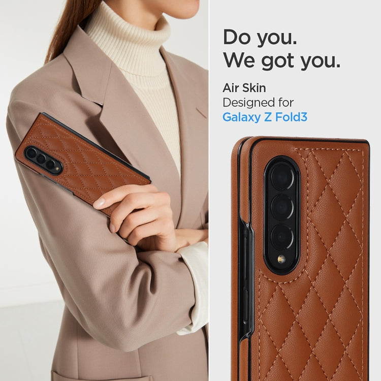 For Samsung Galaxy Z Fold4 Rhombic Microfiber Folding Phone Case