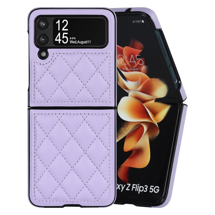 For Samsung Galaxy Z Flip4 Rhombic Microfiber Folding Phone Case