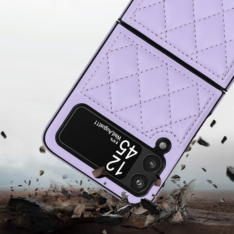 For Samsung Galaxy Z Flip4 Rhombic Microfiber Folding Phone Case