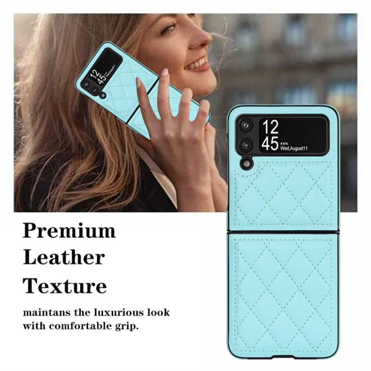 For Samsung Galaxy Z Flip4 Rhombic Microfiber Folding Phone Case