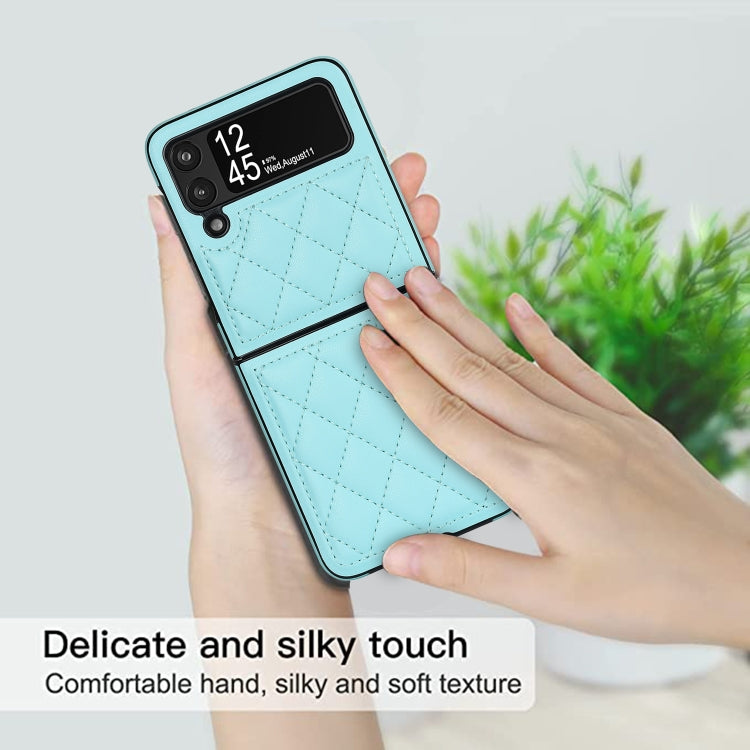 For Samsung Galaxy Z Flip4 Rhombic Microfiber Folding Phone Case