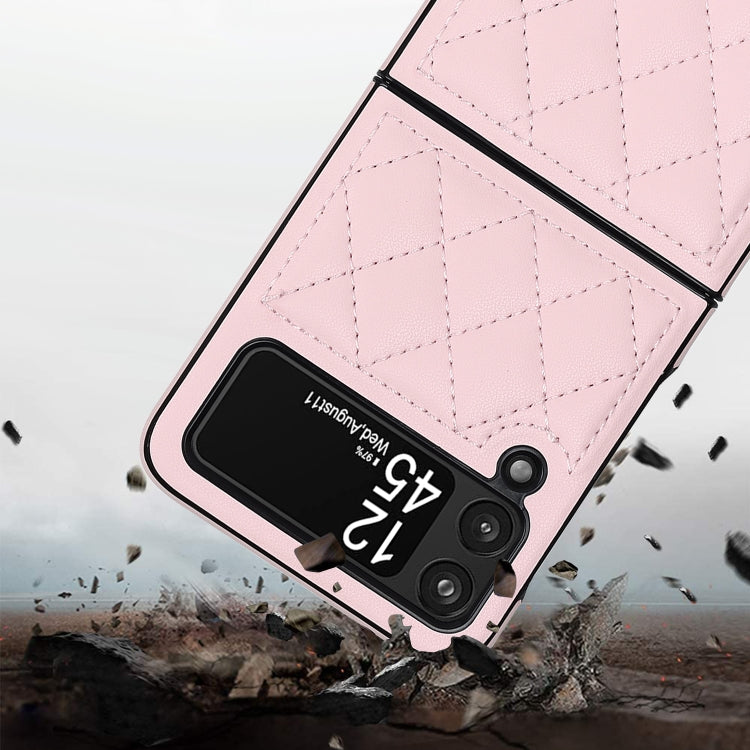 For Samsung Galaxy Z Flip4 Rhombic Microfiber Folding Phone Case