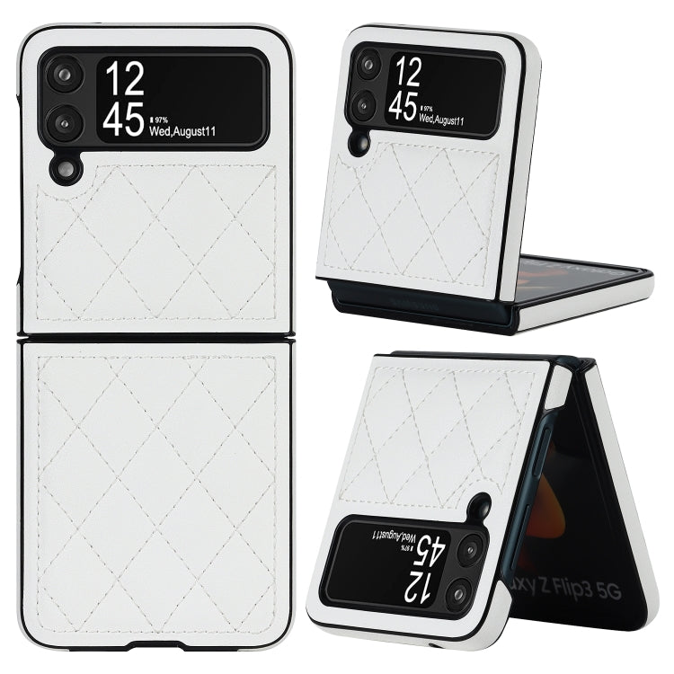 For Samsung Galaxy Z Flip4 Rhombic Microfiber Folding Phone Case