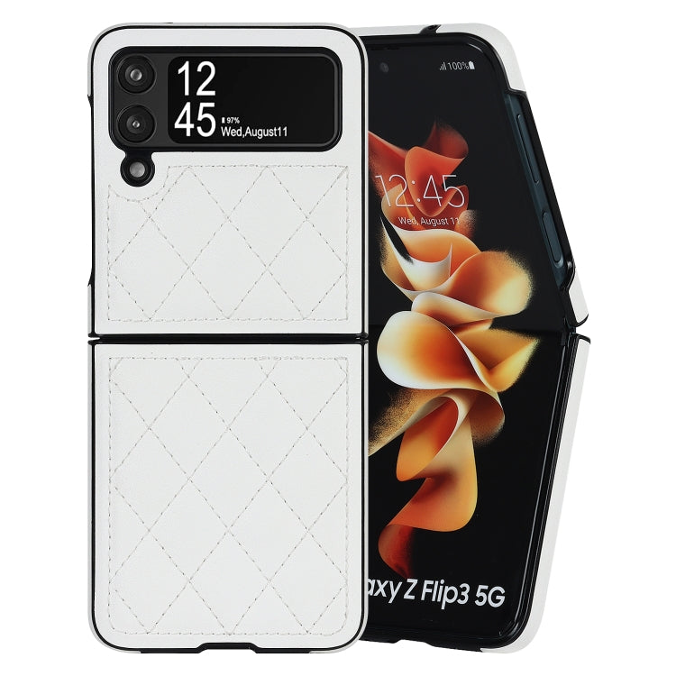 For Samsung Galaxy Z Flip4 Rhombic Microfiber Folding Phone Case