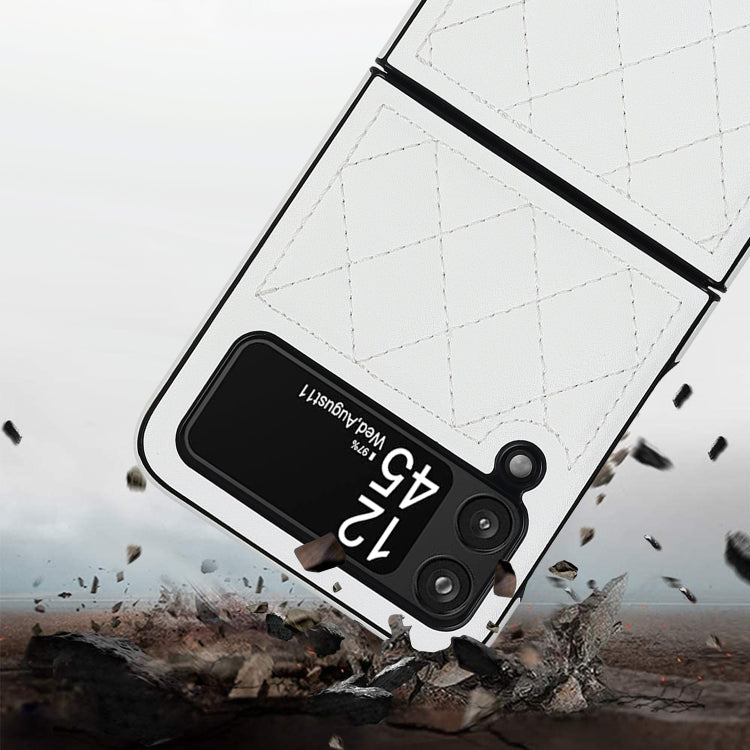 For Samsung Galaxy Z Flip4 Rhombic Microfiber Folding Phone Case