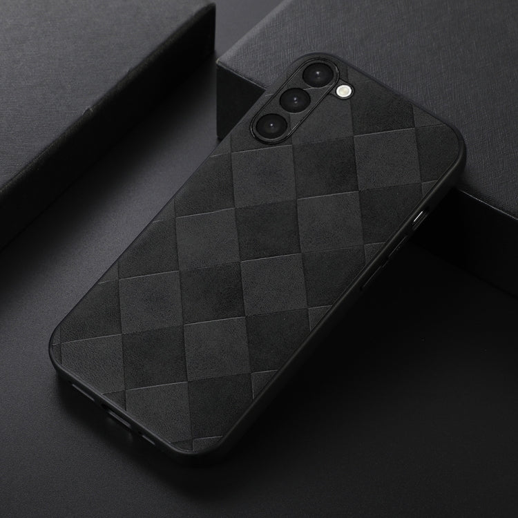For Samsung Galaxy S23 5G Weave Plaid PU Phone Case