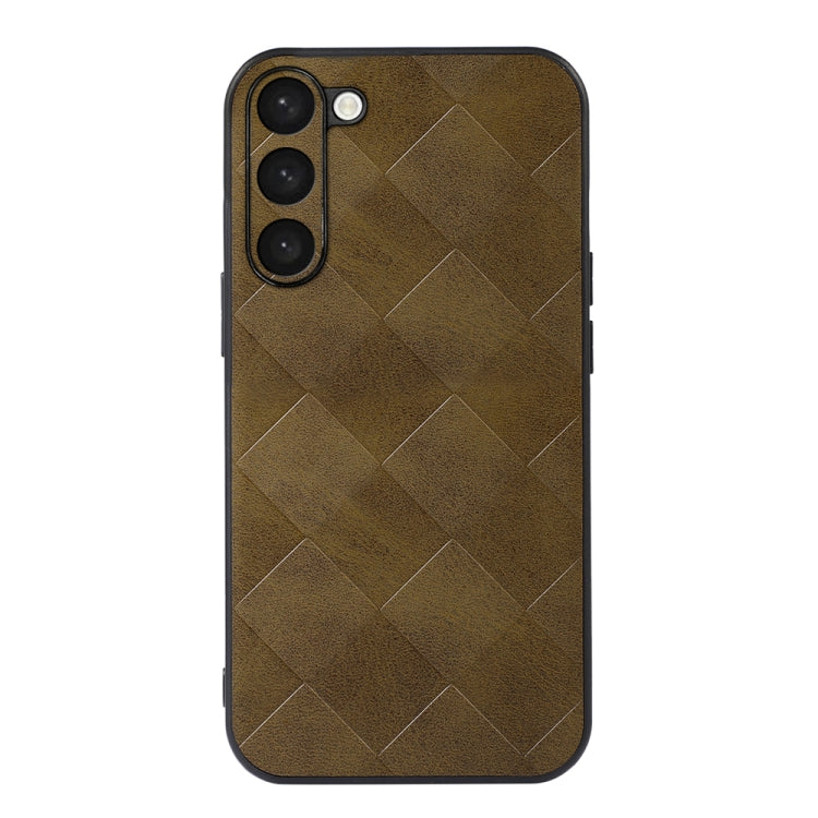 For Samsung Galaxy S23 5G Weave Plaid PU Phone Case