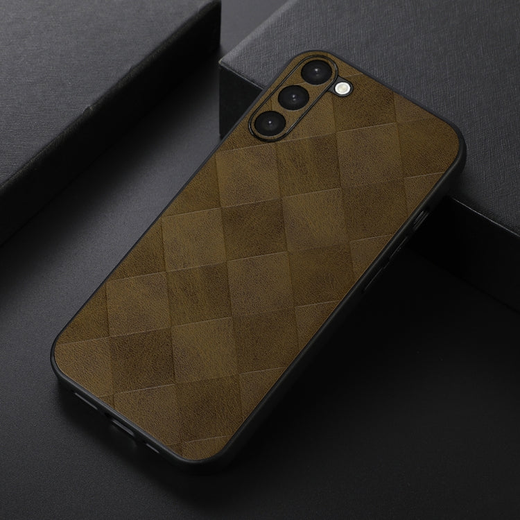 For Samsung Galaxy S23 5G Weave Plaid PU Phone Case