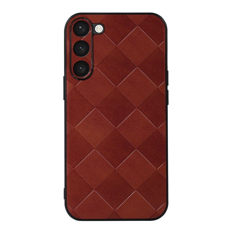 For Samsung Galaxy S23 5G Weave Plaid PU Phone Case