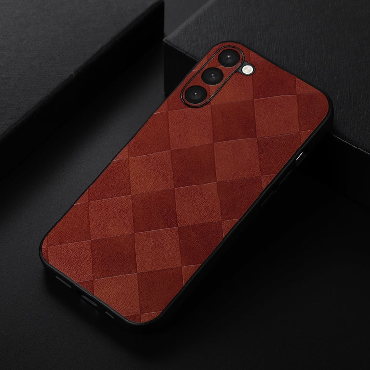 For Samsung Galaxy S23 5G Weave Plaid PU Phone Case