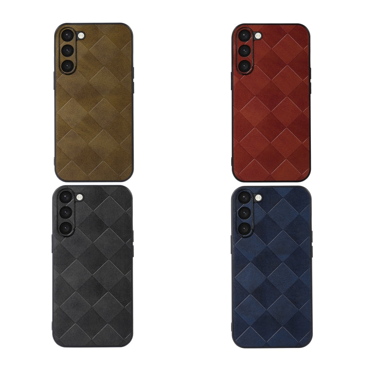 For Samsung Galaxy S23 5G Weave Plaid PU Phone Case