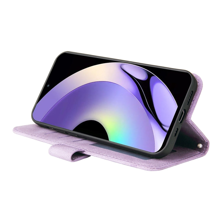 For Realme 10 4G Global Skin Feel Life Tree Metal Button Leather Phone Case