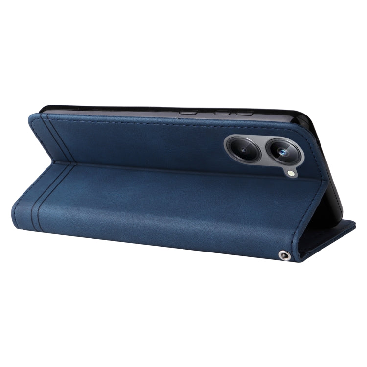 For Realme 10 4G Global Skin Feel Life Tree Metal Button Leather Phone Case