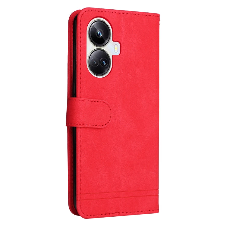 For Realme 10 Pro+ 5G Skin Feel Life Tree Metal Button Leather Phone Case