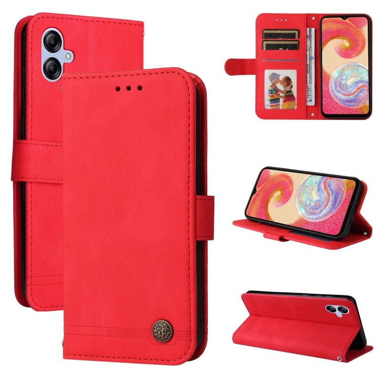 For Samsung Galaxy A04e Skin Feel Life Tree Metal Button Leather Phone Case